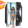 Solar Storm 36ST Commercial Vertical Tanning Bed, with 36 Lamps, open, with model